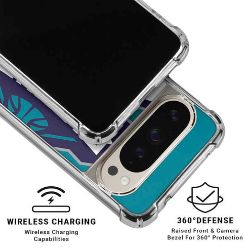 NBA Charlotte Hornets Large Logo Pixel 9/9 Pro Clear Case